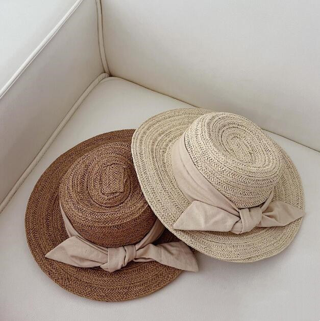 「2024」子供用★帽子★麦わら帽子★キッズ★ハット★蝶結び★2色