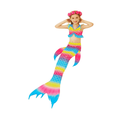 ガールズ 子供水着 春夏 フリル水着 人魚 マーメイド 女の子 タンキニ3点セット ビーチ コスプレ 110-150