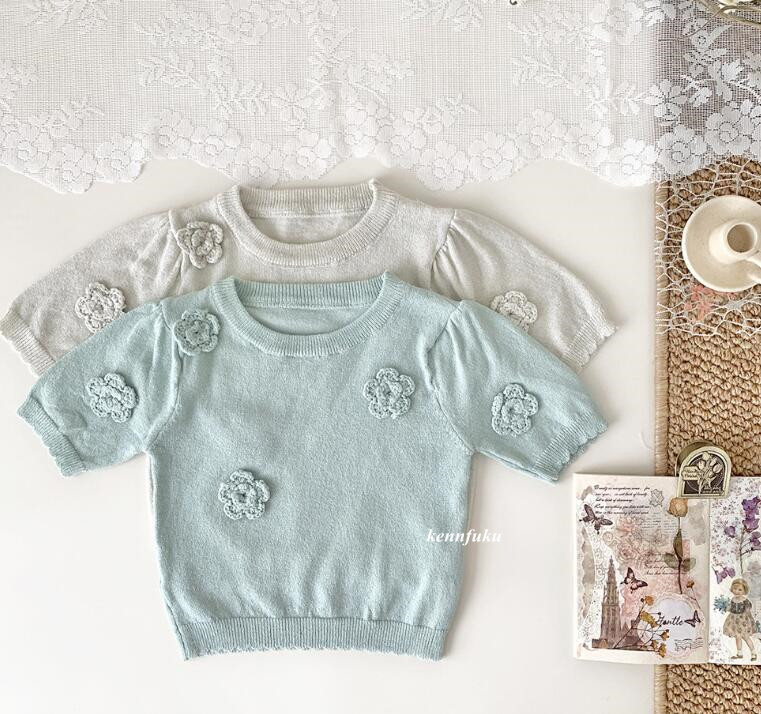 2024夏新作Cu★子供服　ニットトップス★73-110cm★2色