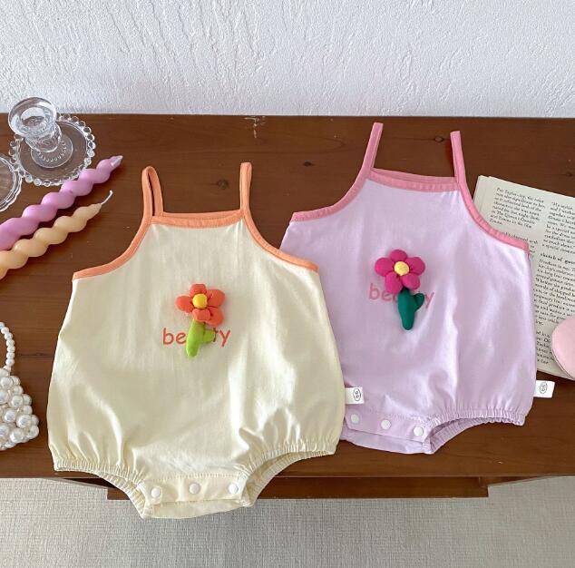 「2024」子供服★ロンパース★連体服★韓国風子供服★ベビー★袖なし★2色★66-90CM