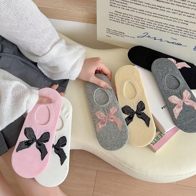 靴下★レディース★ソックス★大人用★女性用靴下★薄手★可愛い★蝶結び