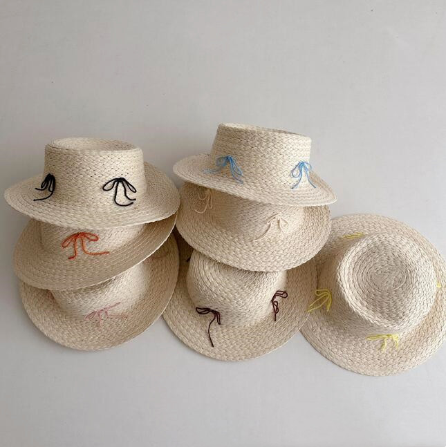 「2024」子供用★帽子★麦わら帽子★キッズ★ハット★蝶結び★可愛い★7色