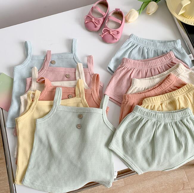 「2024」子供服★キャミソール+パンツ★セットアップ★韓国風子供服★ベビー★6色★66-100CM