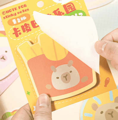 カフェ風 貼り付けメモ紙 ポストイット 伝言メモ ノートペーパー メモポスト 食べ物 果物 動物 30枚入