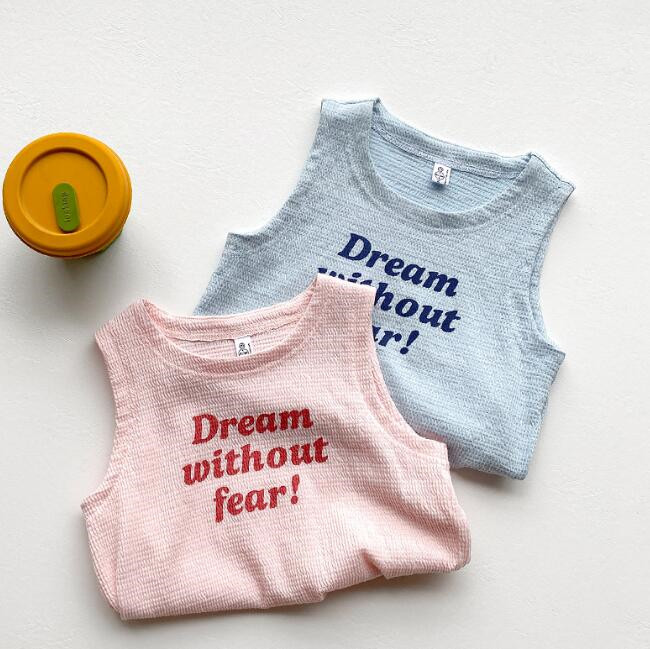 「2024」子供服★トップス★Tシャツ★袖なし★韓国風子供服★2色★90-130CM