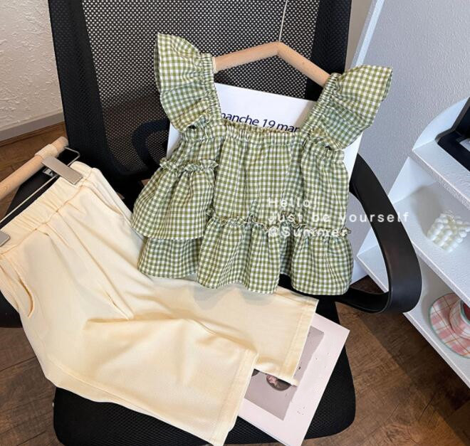 「2024」子供服★トップス+ズボン★セットアップ★韓国風子供服★2色★90-140CM