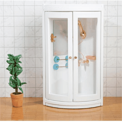 ミニチュア 1:12dollhouse ドールハウス用家具 フィギュア ぬい撮ドール撮影 シャワー室 木製 模型 微風景