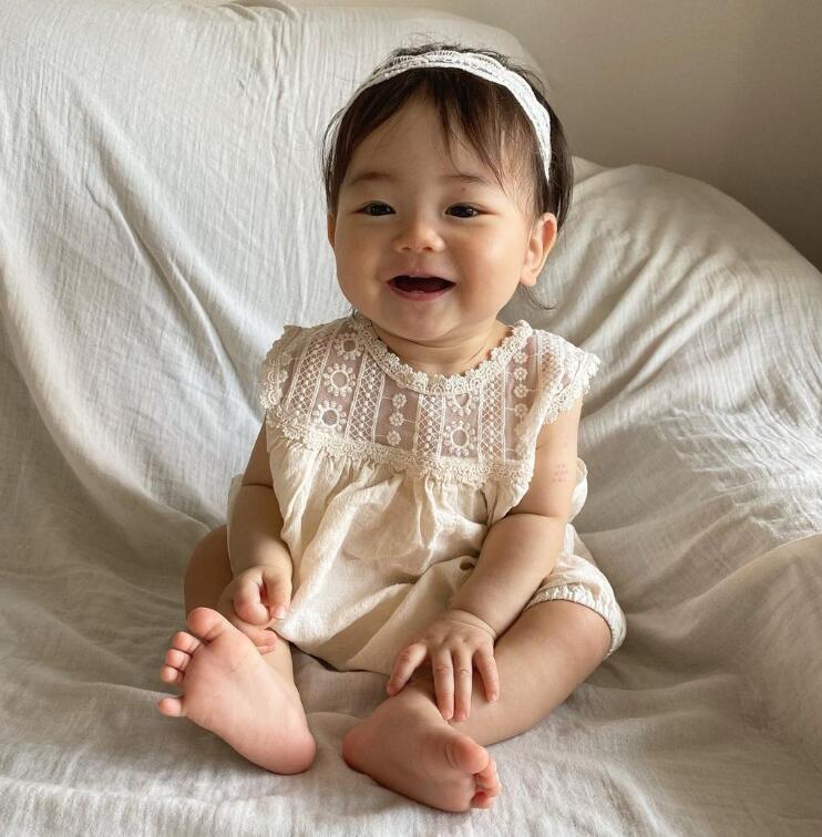 2024新品★子供服　ロンパース+ヘアバンド★66-90cm