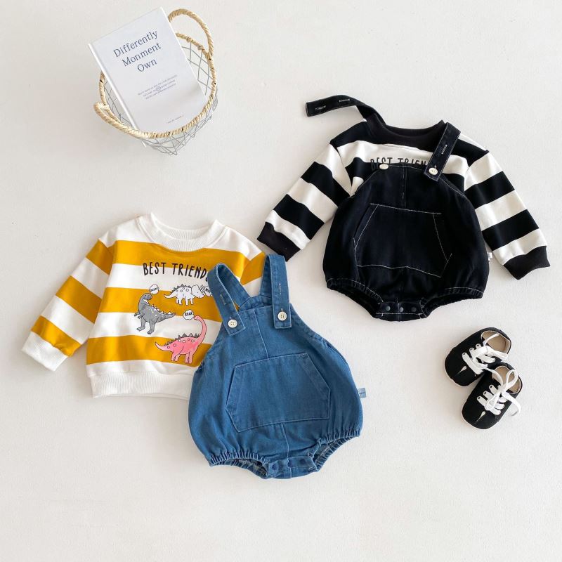 2024秋新品★子供服　トップス&サロペット分けて販売★66cm〜100cm 2色