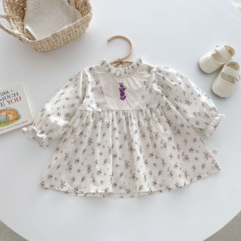 「2024」子供服★ワンピース★長袖★花柄★韓国風子供服★73cm〜120cm