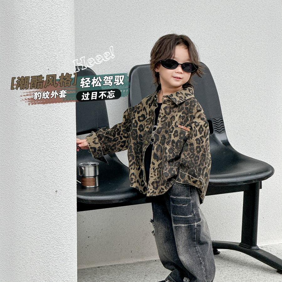 「2024」子供服★トップス★ヒョウ柄コート★韓国風子供服★90cm〜140cm