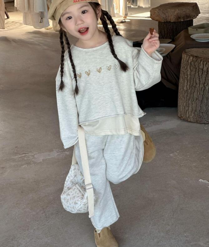 2024秋新品★子供服　重ね着トップス+ズボン　セット★90-150cm★