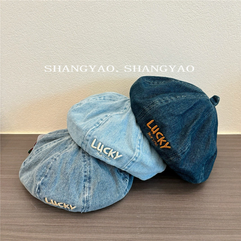 「2024」子供用★帽子★デニム★ベレー帽★キッズ★3色