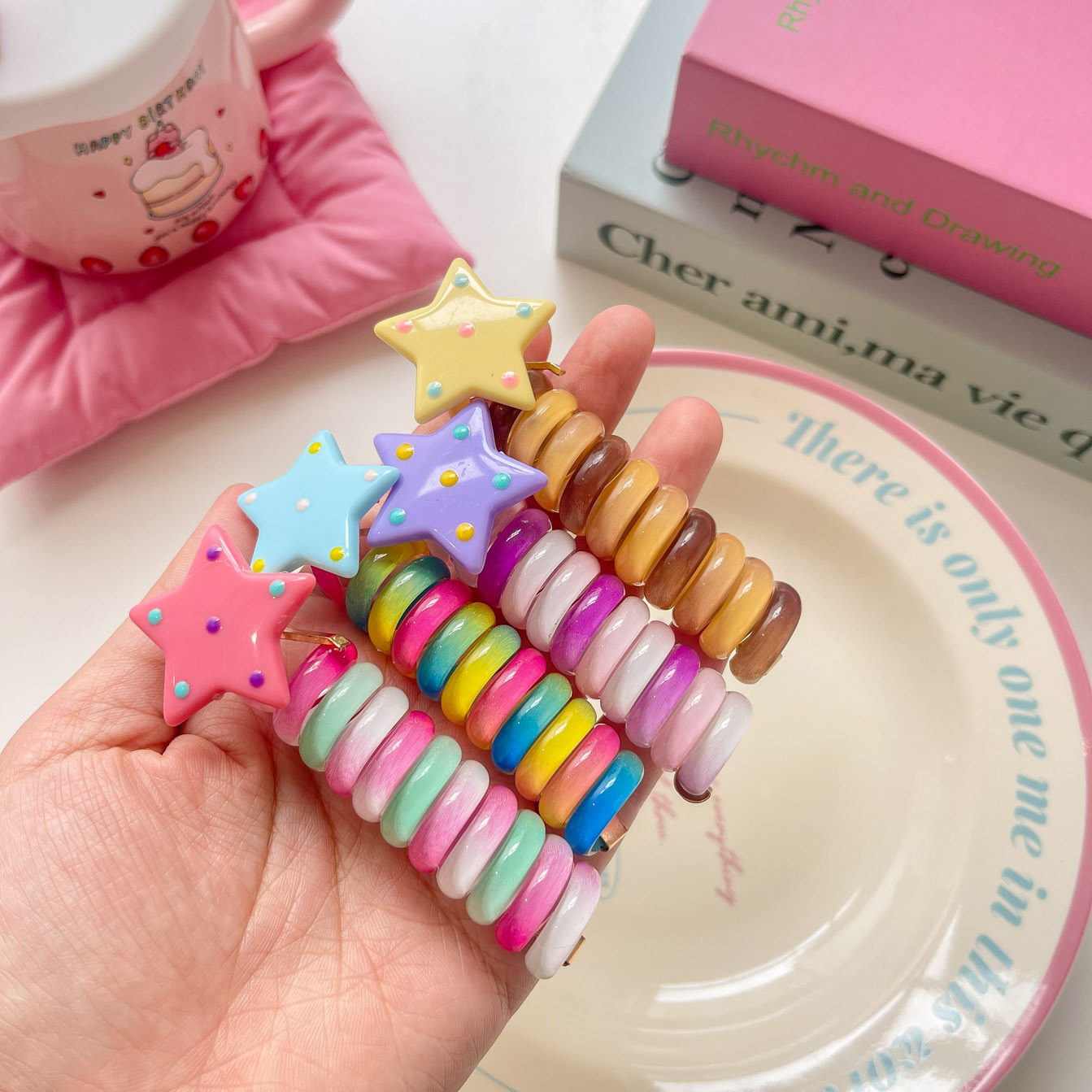 雑貨★子供用髪飾り　ヘアゴム★アクセサリー★4色