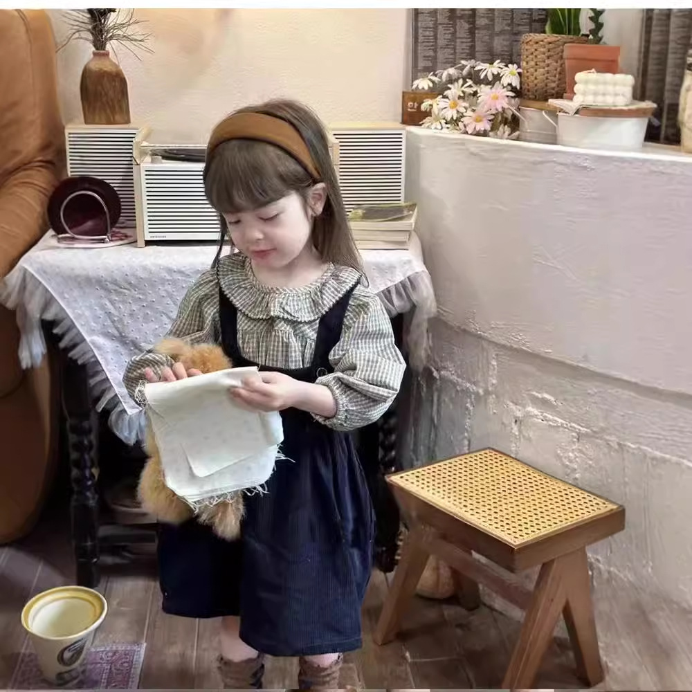 2024秋新作SX★子供服　トップス&コーデュロイ紺色ワンピース★80cm〜130cm