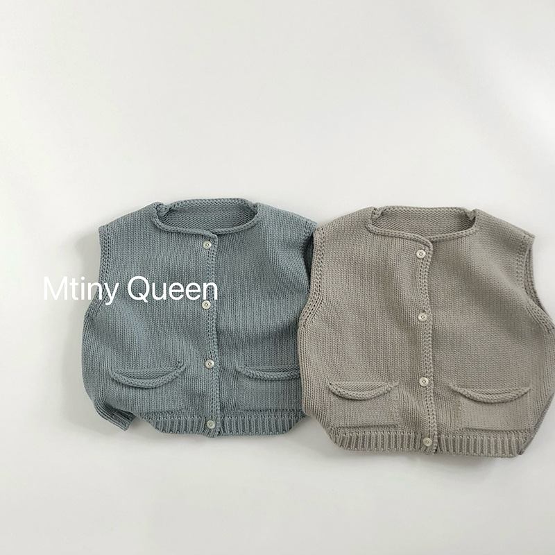 「2024」子供服★トップス★ニット★ベスト★韓国風子供服★2色80cm〜130cm