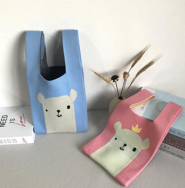 「2024」バッグ★ニットバッグ★ハンドバッグ★可愛い★ 2色