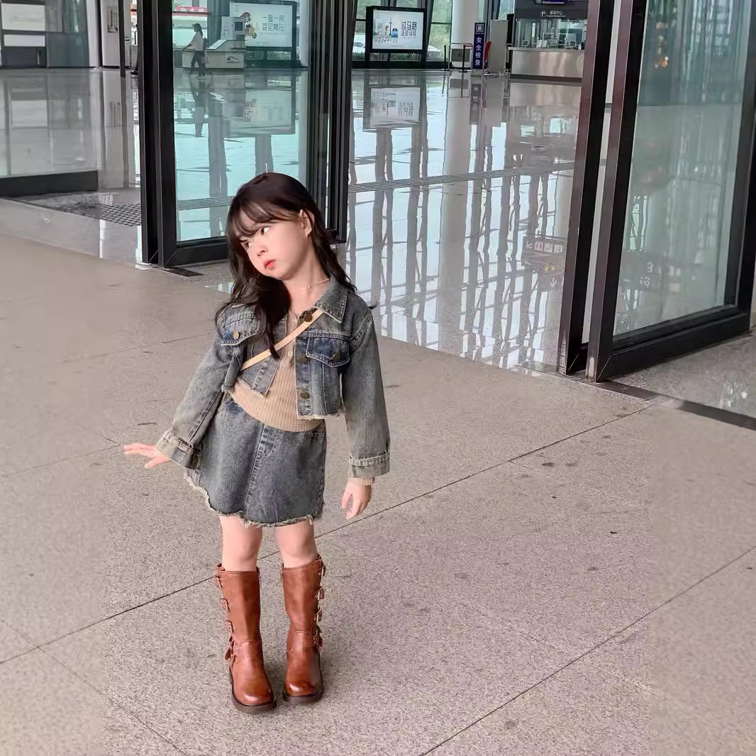 2024★春秋新作★韓国風ベビー服★コート+スカート★トップス★90cm〜140cm 2色