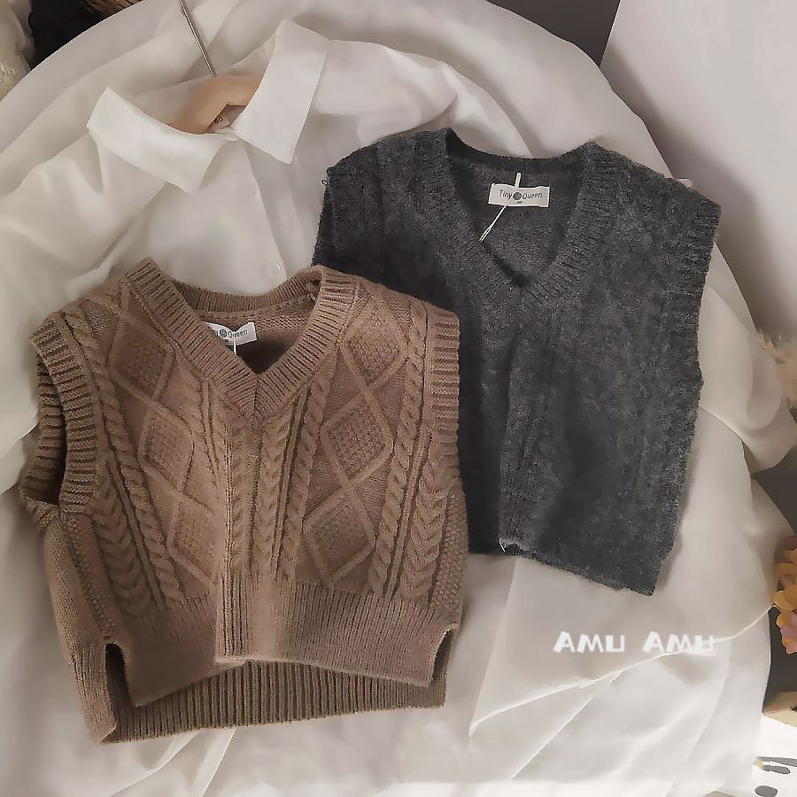 「2024」子供服★トップス★ニット★チョッキ★ベスト★韓国風子供服★2色80cm〜130cm