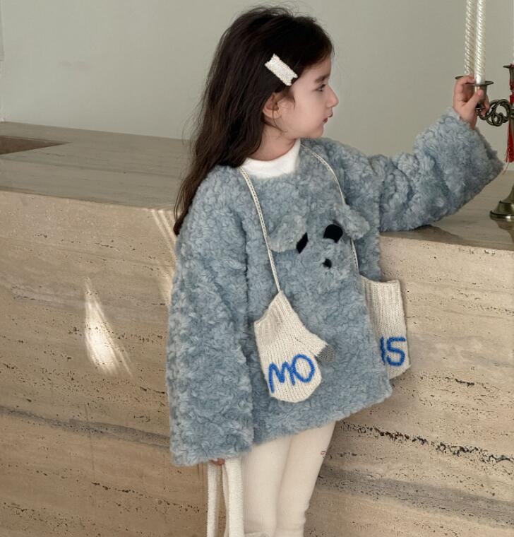 2024秋冬新作LM★子供服　ふわふわトップス★90cm〜150cm 2色