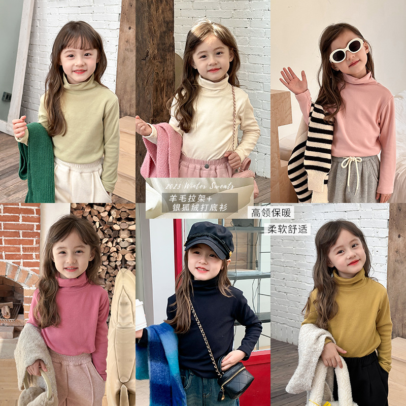 「2024」子供服★トップス★インナーシャツ★長袖★韓国風子供服★6色90cm〜150cm