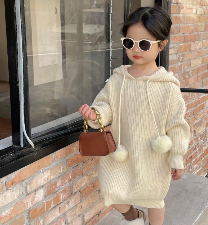 「2024」子供服★ニットワンピース★セーター★韓国風子供服★2色7#〜15#