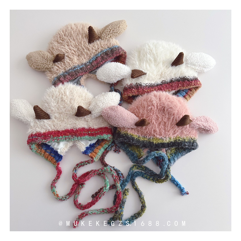 「2024」子供用★帽子★ニット帽子★耳カバー★キッズ★防寒★暖かい★4色