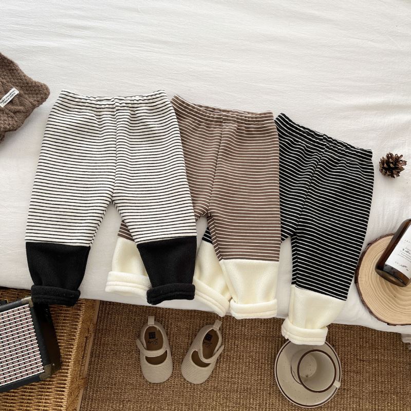 2024★秋冬新作★韓国風子供服★ズボン★裏起毛★66〜100 3色