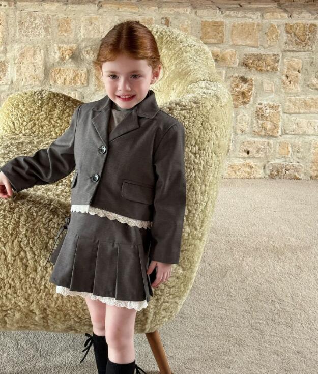 2024★春秋新作★韓国風子供服★コート+スカート★90cm〜130cm