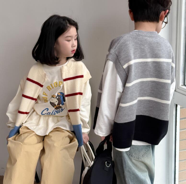 2025春新作MXM★子供服 　ベストコート★90cm〜150cm 2色