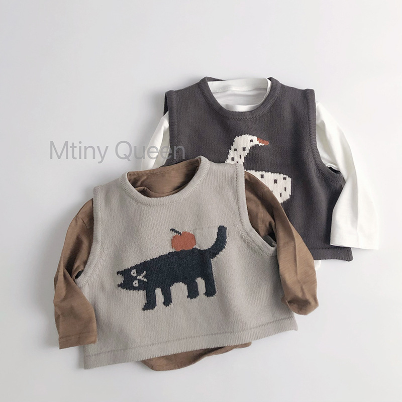 2025年新★子供服　ニットベスト　セーター★80cm〜130cm 2色