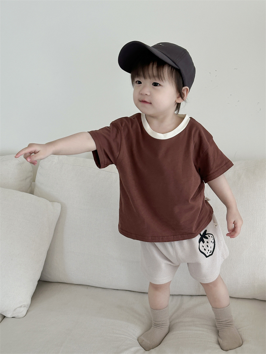 2025夏新作★子供服　トップス&ズボン分けて★66cm〜100cm 2色