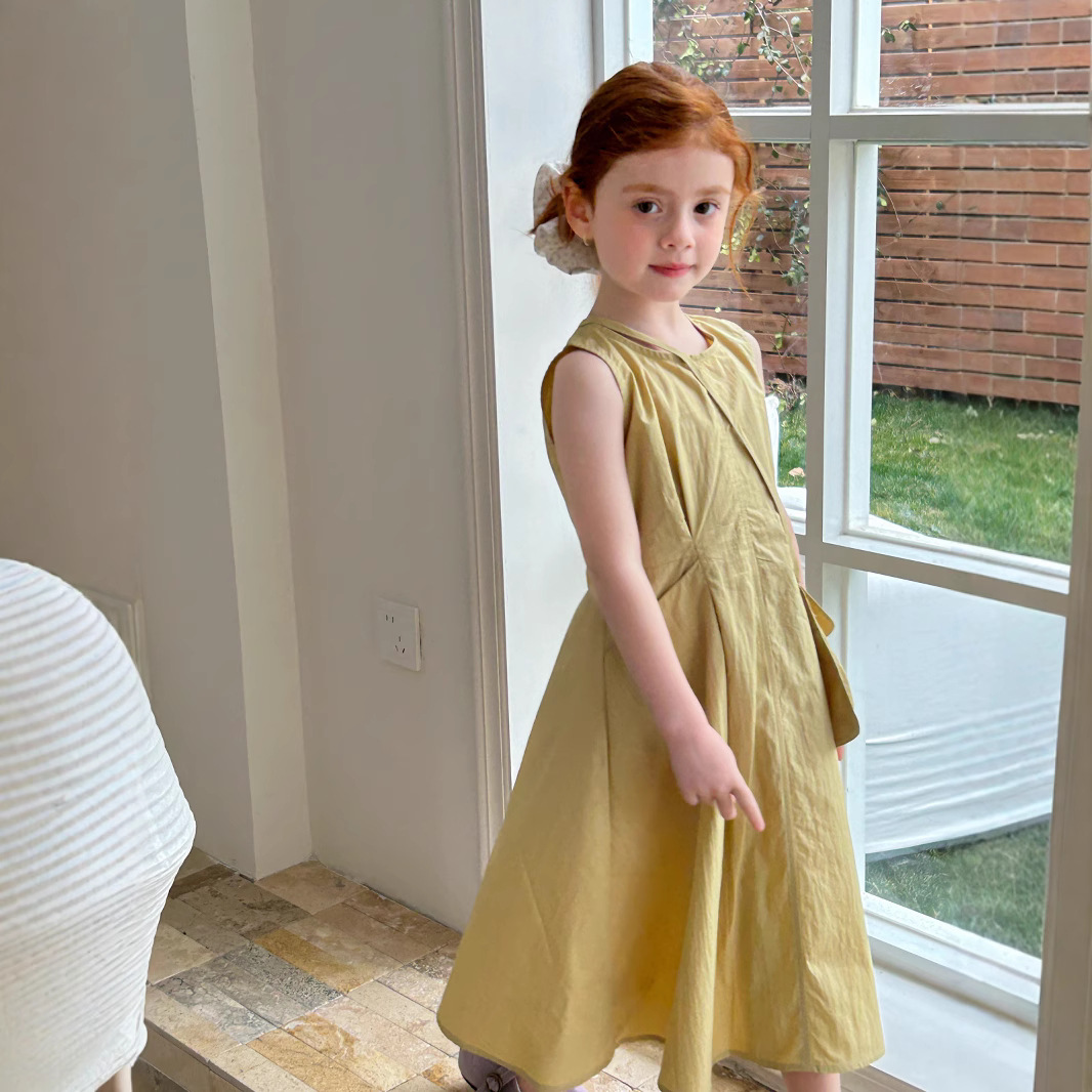 「2025」子供服★ワンピース+バッグ★袖なし★韓国風子供服★90cm〜150cm