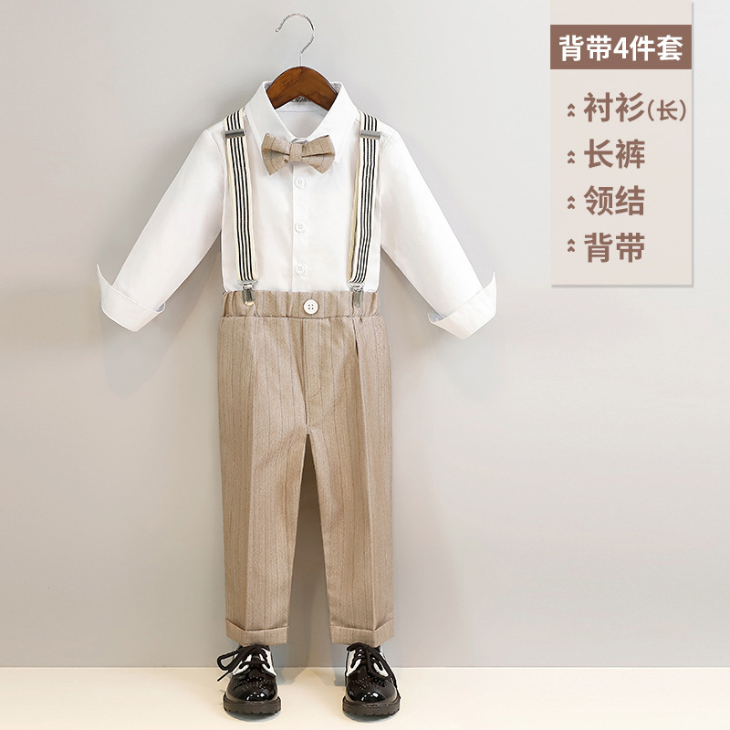 「2025」子供服★長袖シャツ+サロペット+蝶結び★セットアップ★80cm〜150cm