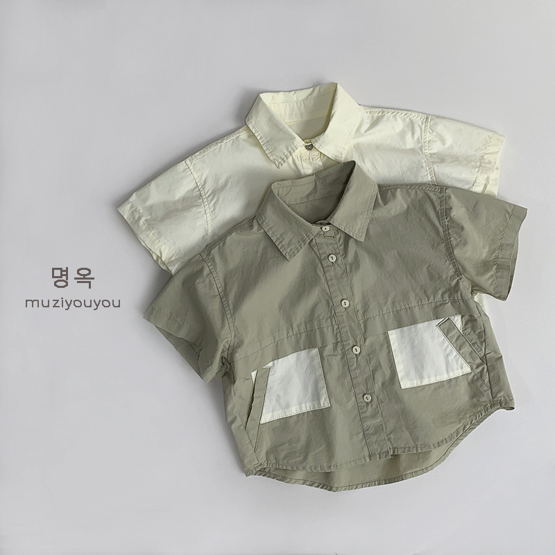 2025夏新作muji★子供服　シャツ　トップス★80cm〜130cm 2色
