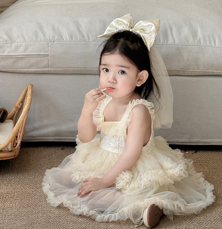 「2025」子供服★ワンピース+髪飾り★ドレス★ベビー★韓国風子供服★73cm〜100cm