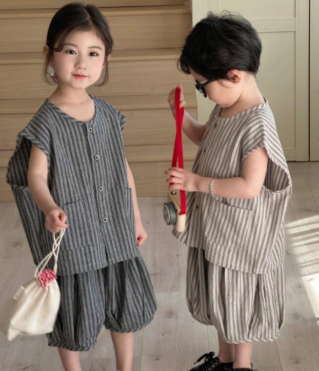 「2025」子供服★セットアップ★ストライプ★韓国風子供服★2色90cm〜140cm