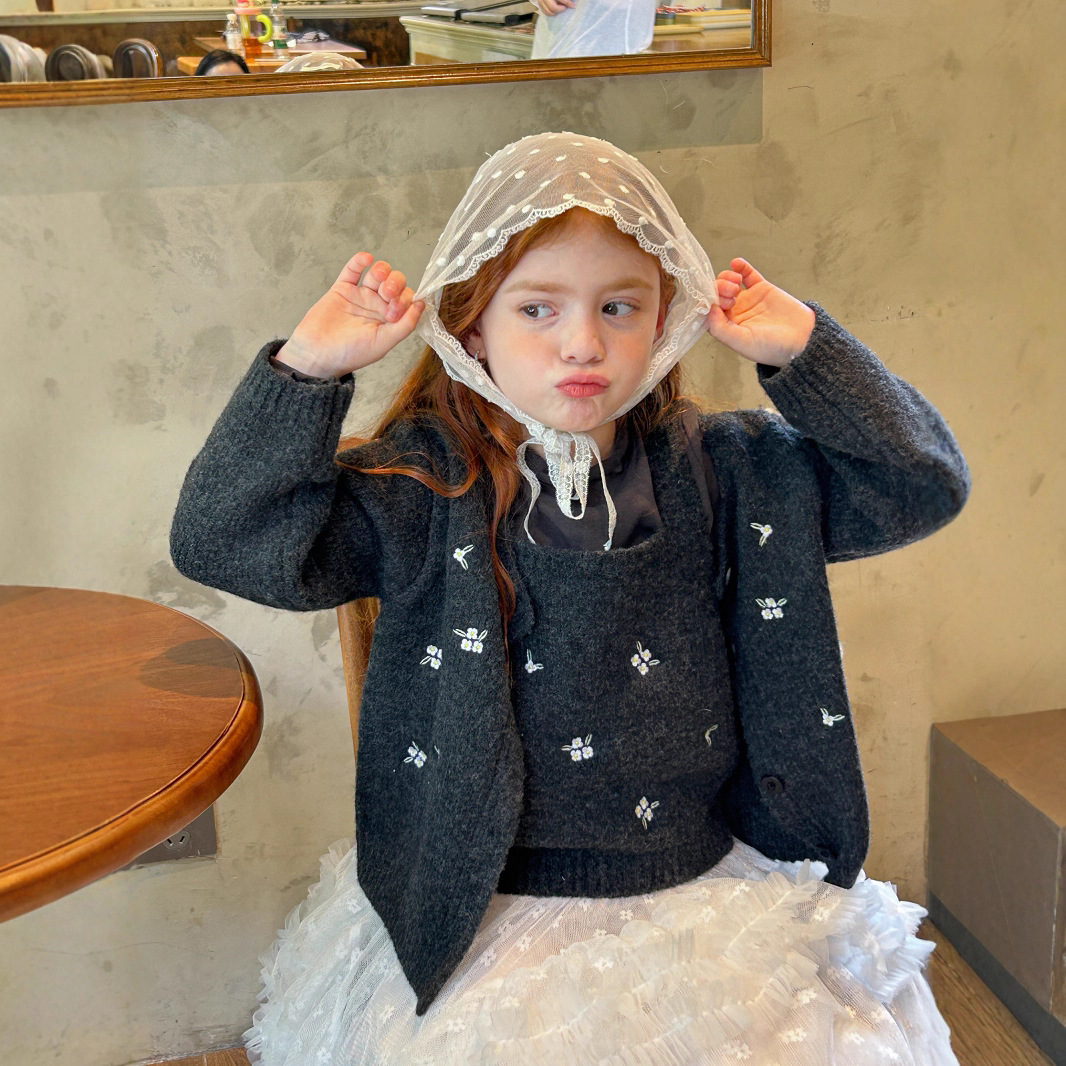 2025秋新品TT★子供服 　カーディガン+ニットベスト★90cm〜150cm