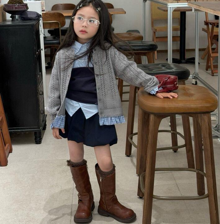 2025秋新品★子供服　シャツ&スカート&カーディガン★90cm〜140cm