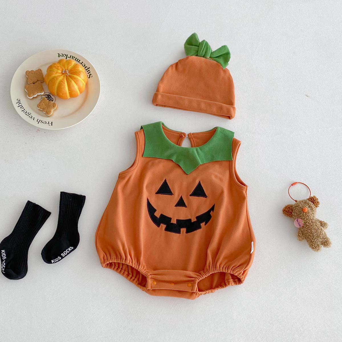 2025秋新入荷★ベビー服　ロンパース+帽子★ハロウィン服