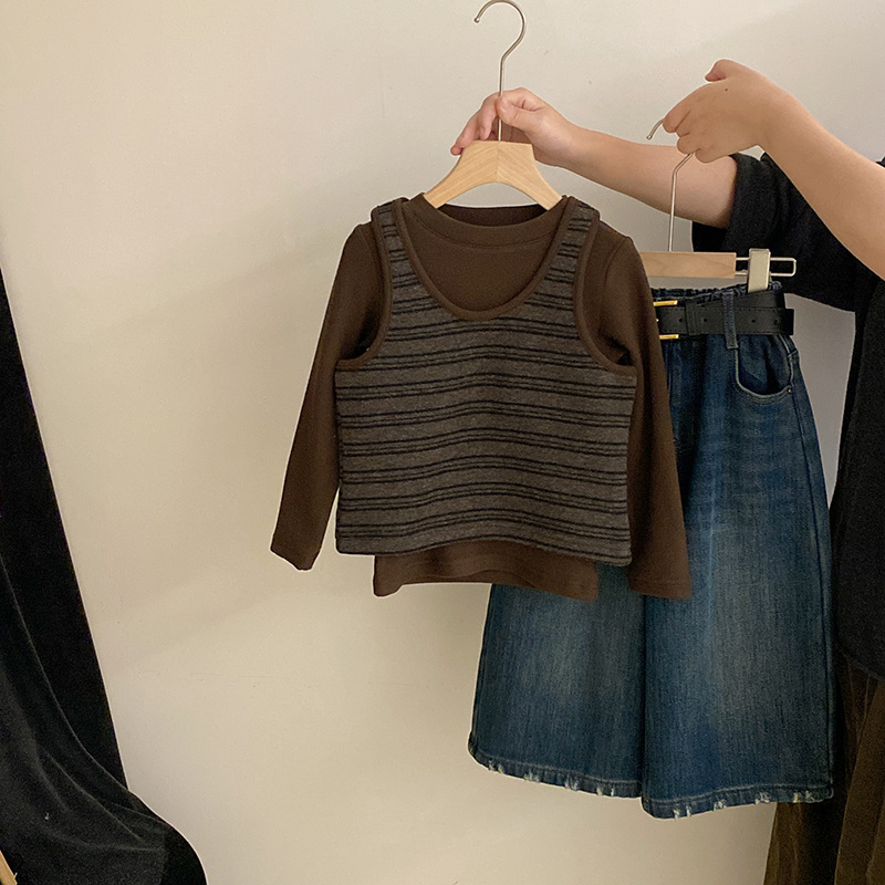 2025新入荷★子供服　ベスト+トップス&ズボン★120cm〜160cm