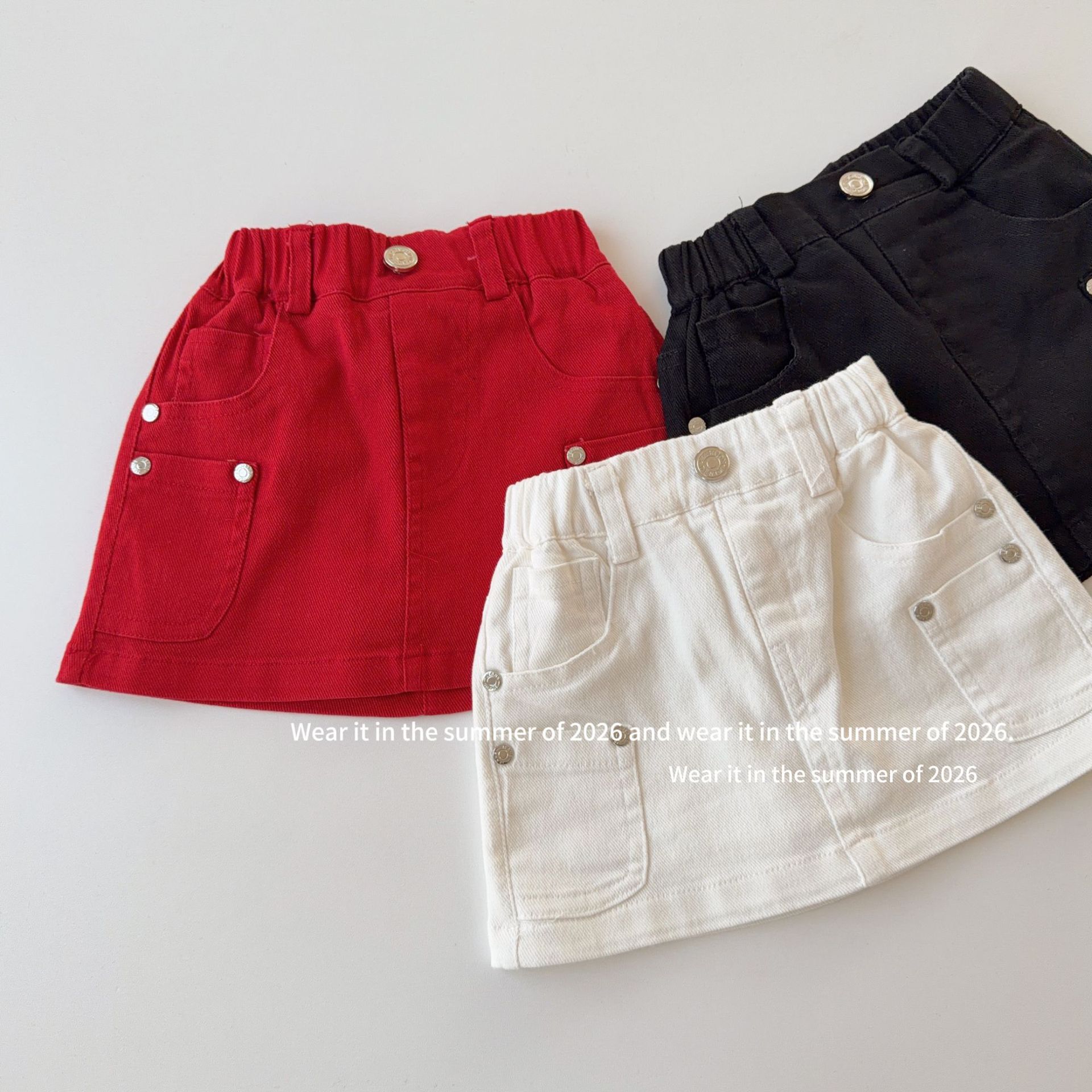 2026新品TQ★子供服　スカート★90cm〜150cm 3色