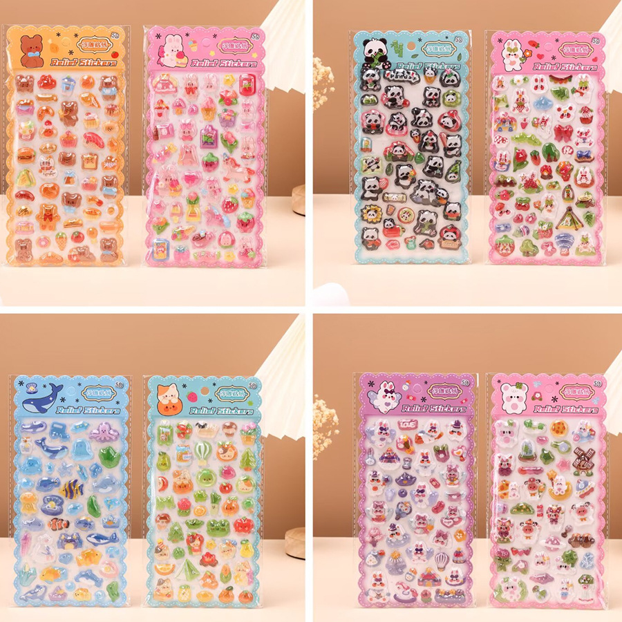 DIY手作り ステッカー★粘着シール★3D★手帳素材