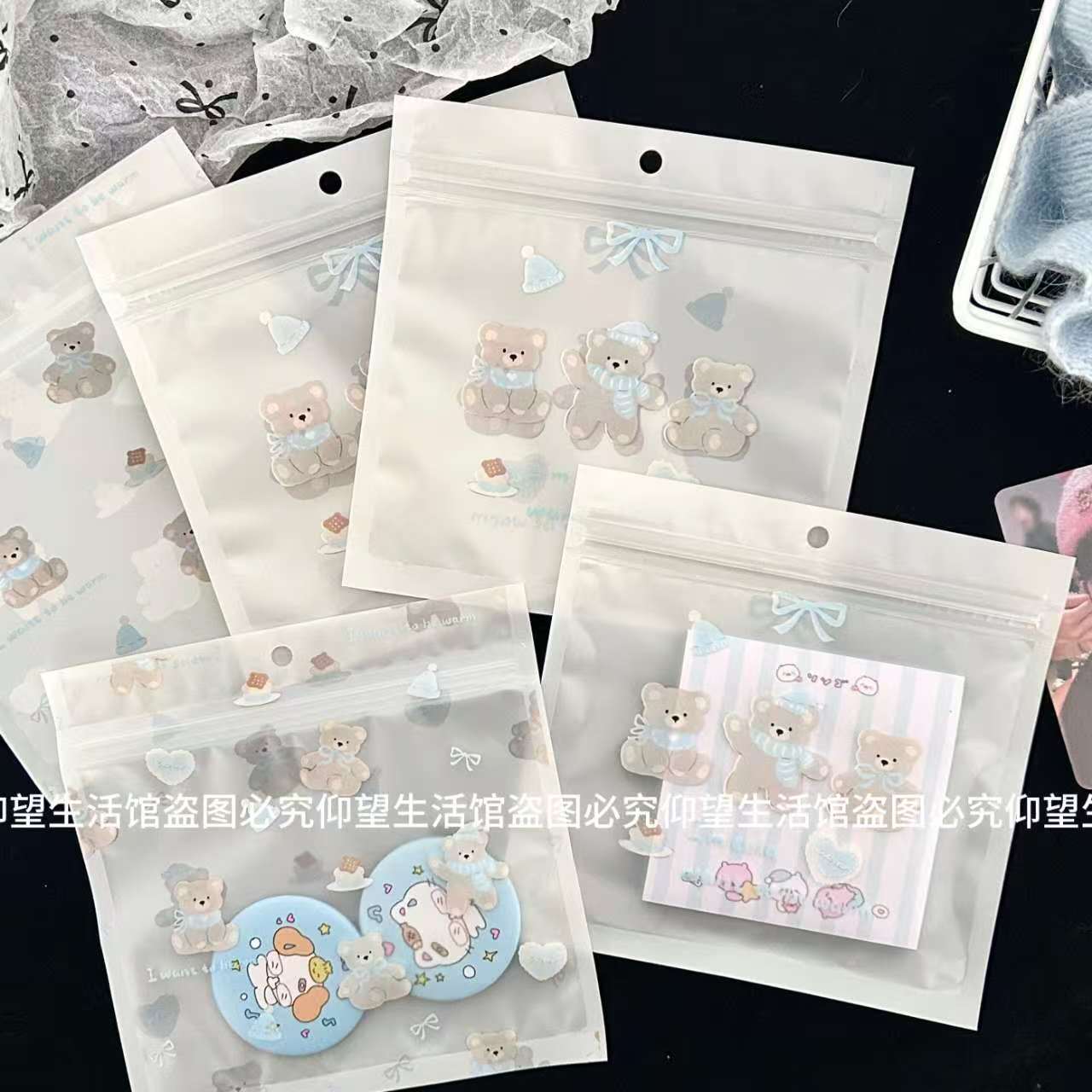 ★チャック袋★ヘアピン・パフ・アクセサリー・ギフト包装用★DIY包装資料