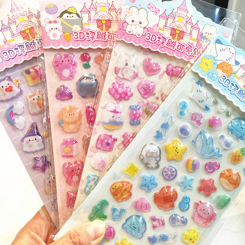 DIY手作り ステッカー★粘着シール★3D★手帳素材