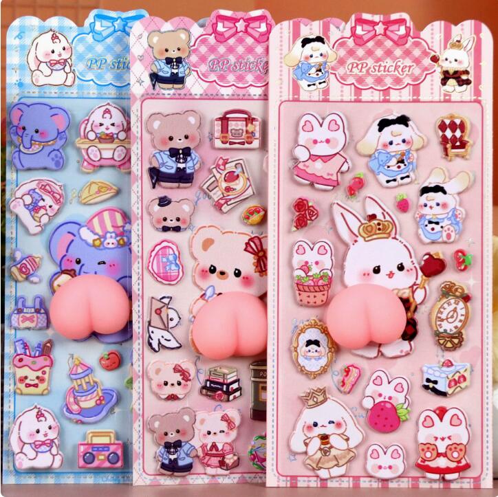 子供お褒めシール★立体お尻もちもち★防水ステッカー ★DIY デコレーション用