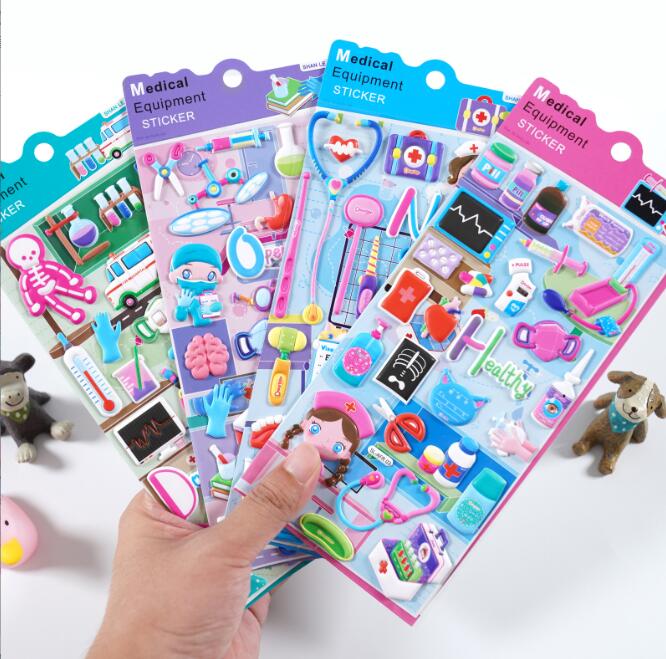 DIY手作り ステッカー★粘着シール★3D★手帳素材