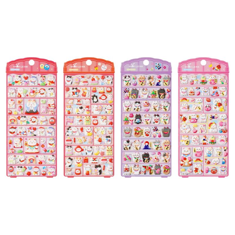 DIY手作り ステッカー★粘着シール★3D★手帳素材