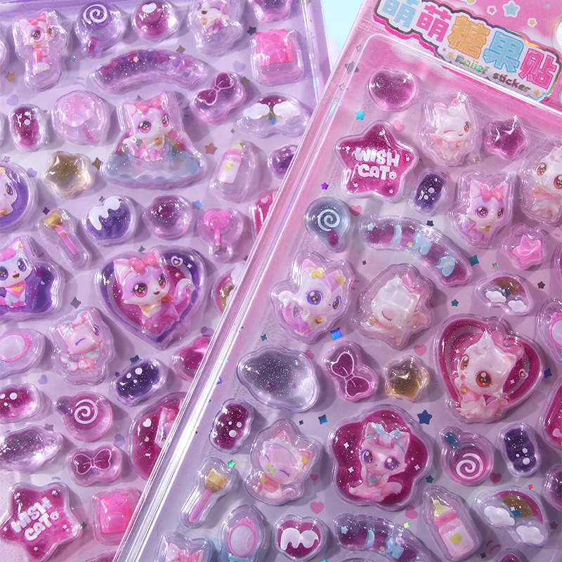 DIY手作り ステッカー★粘着シール★3D★手帳素材