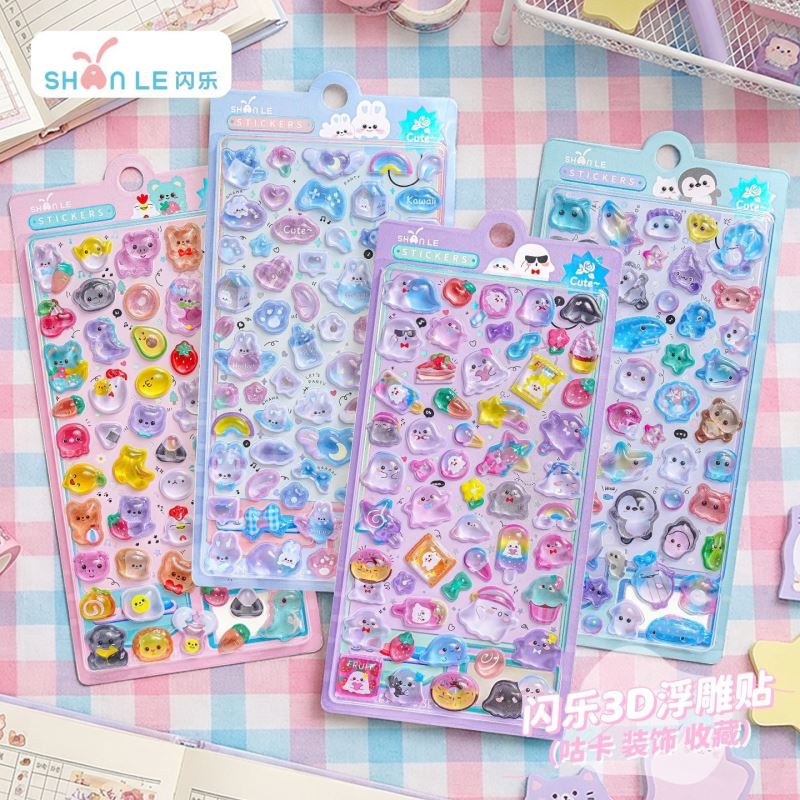 DIY手作り ステッカー★粘着シール★3D★手帳素材